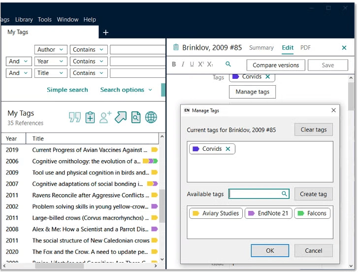 EndNote - data restoration 